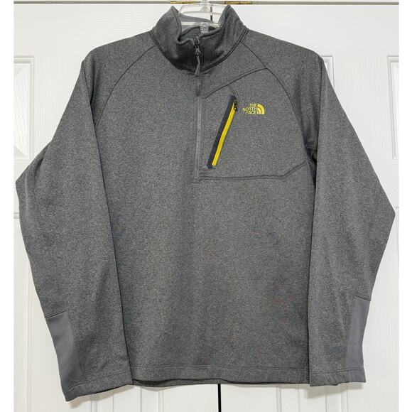 The North Face Men's Fleece Quarter Zip Medium Gray Pullover, Size L - Picture 1 of 6